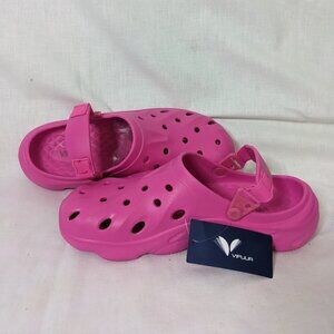 ViFuur Women's Pink Indoor/Outdoor Rubber Clog Size 10